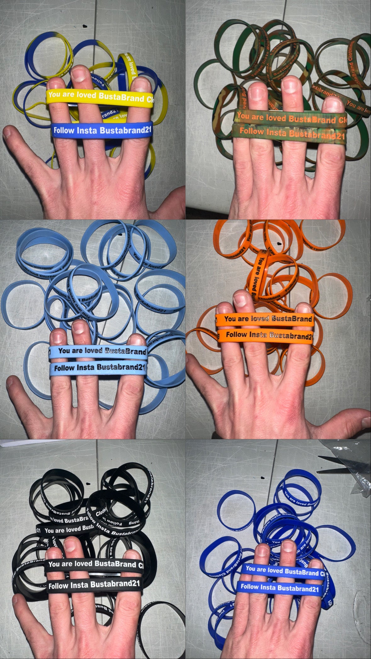 Rubber wrist bands